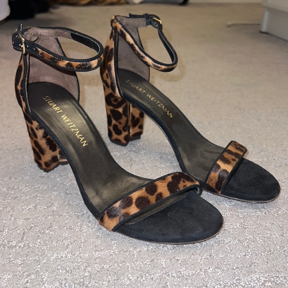 Stuart Weizmann leopard sandals 7.5